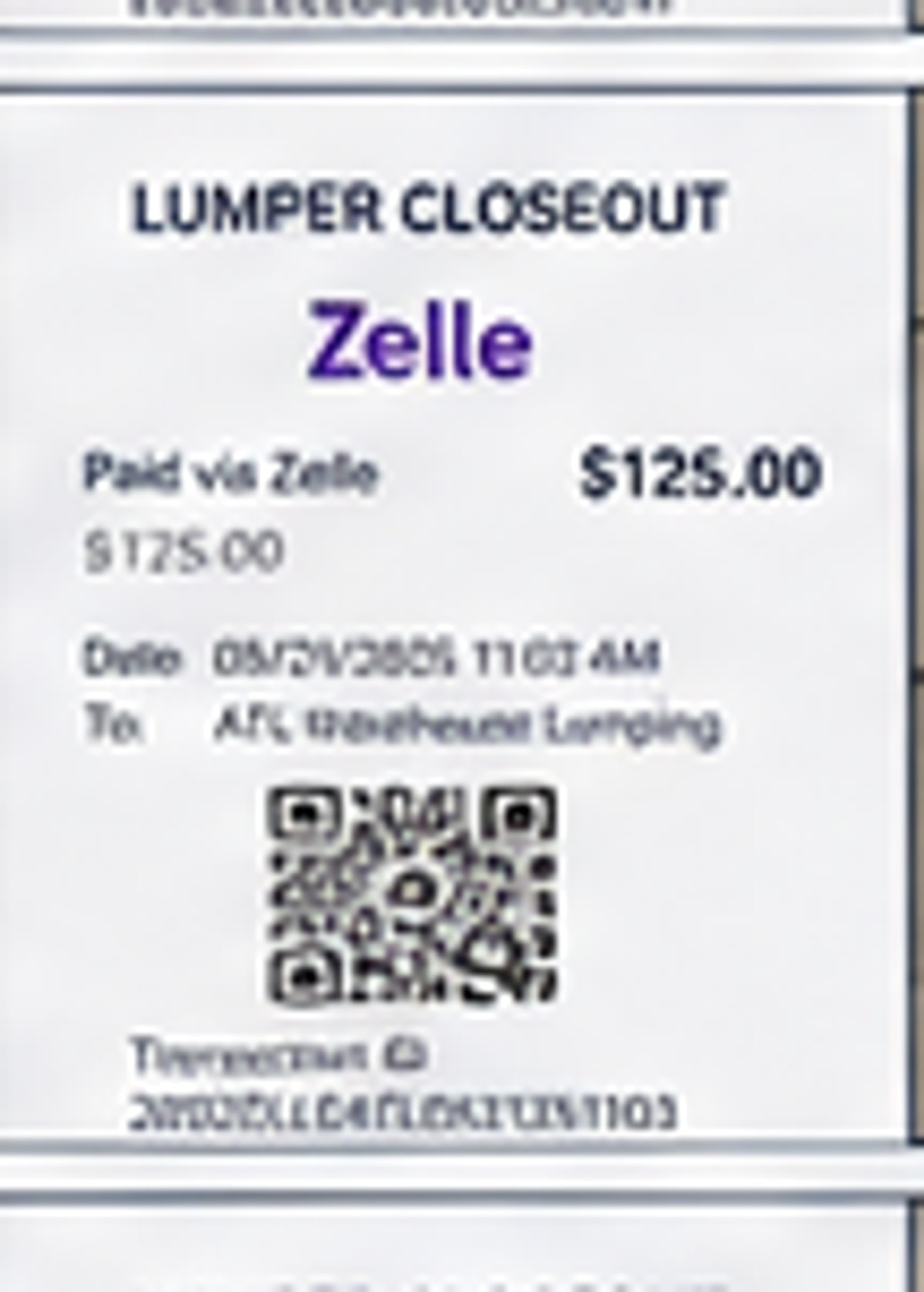Lumper QR closeout
