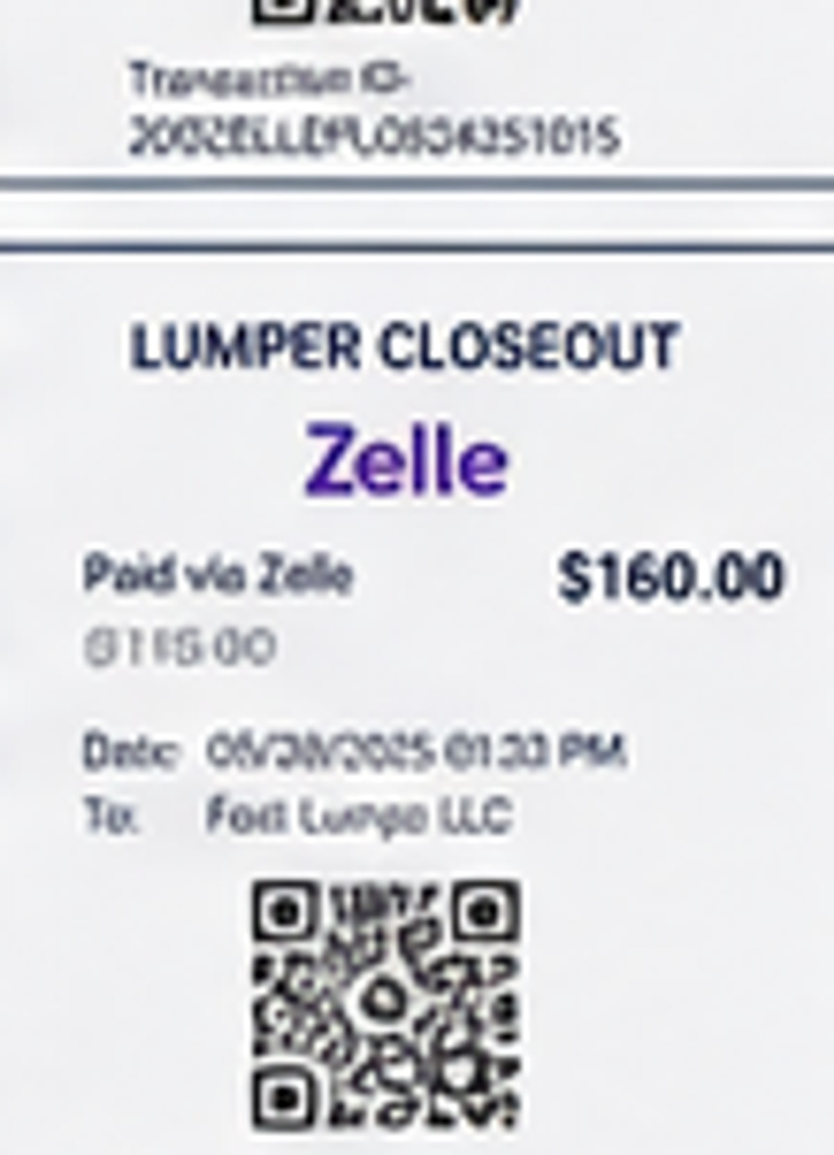 Lumper QR closeout