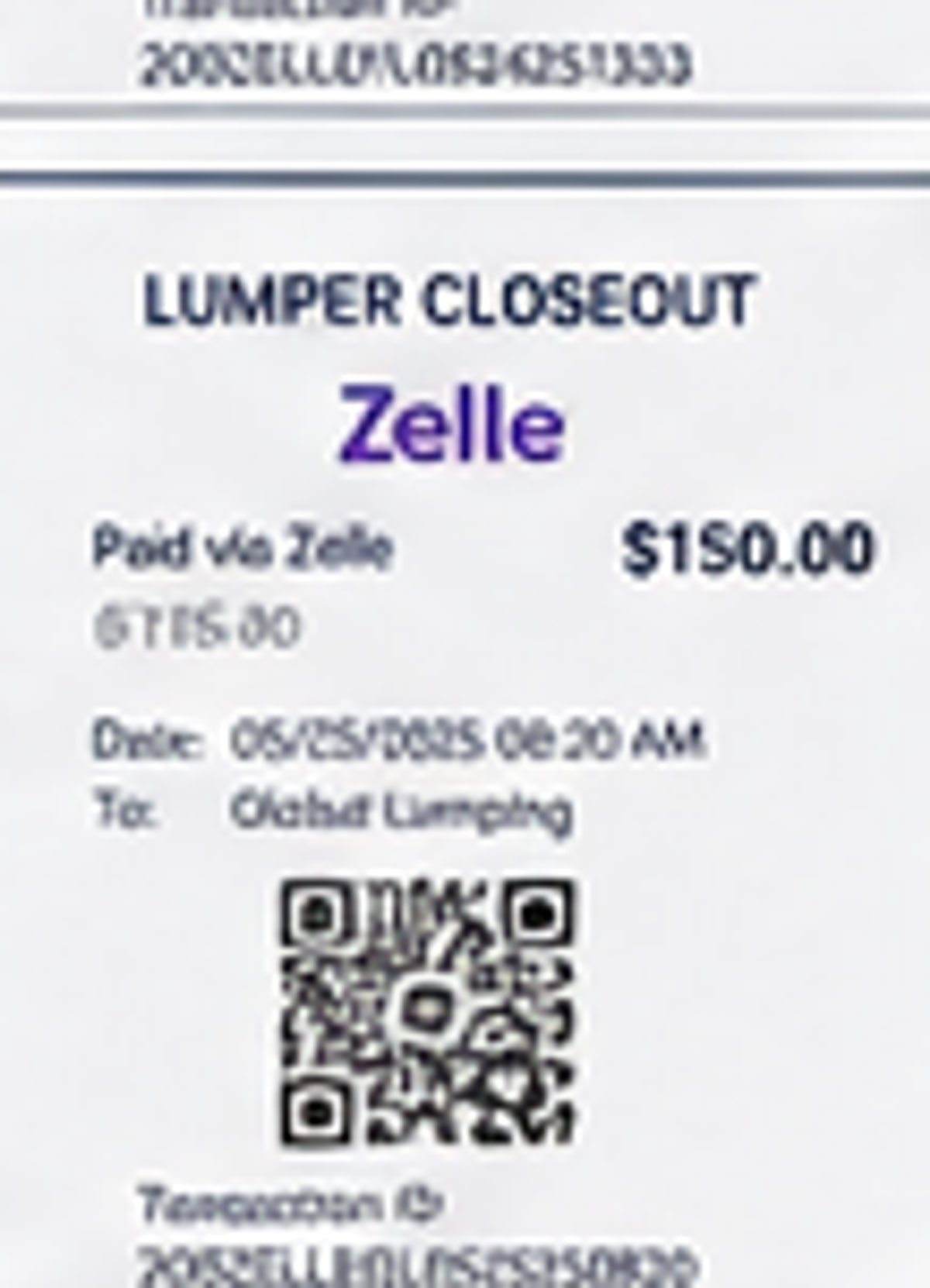 Lumper QR closeout