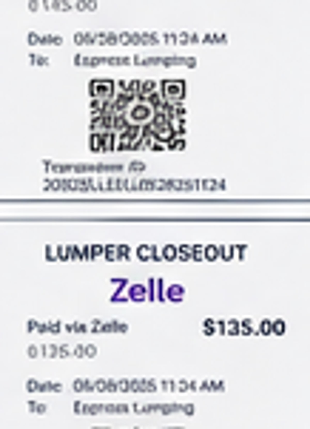 Lumper QR closeout